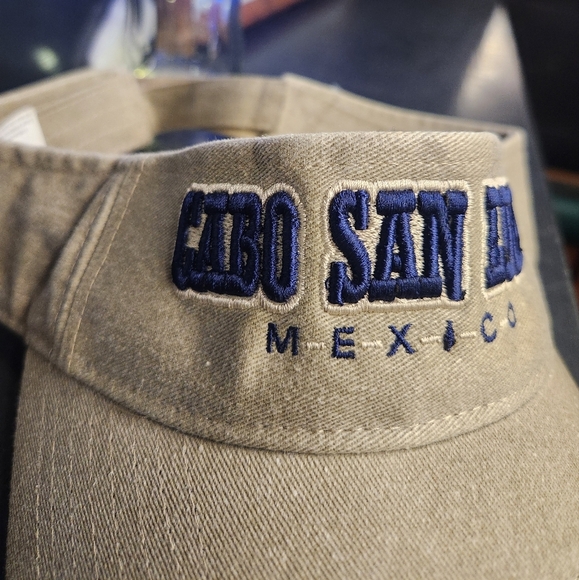 CABO SAN LUCAS MEXICO TRAVEL TOURIST ADJUSTABLE Visor HAT CAP Blue white Logo - Picture 2 of 8